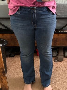 Old Navy Dark Blue Boot Cut Jeans 16 Short